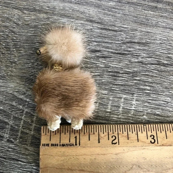 Vtg Handcrafted Fur Poodle Brooch - Picture 7 of 8